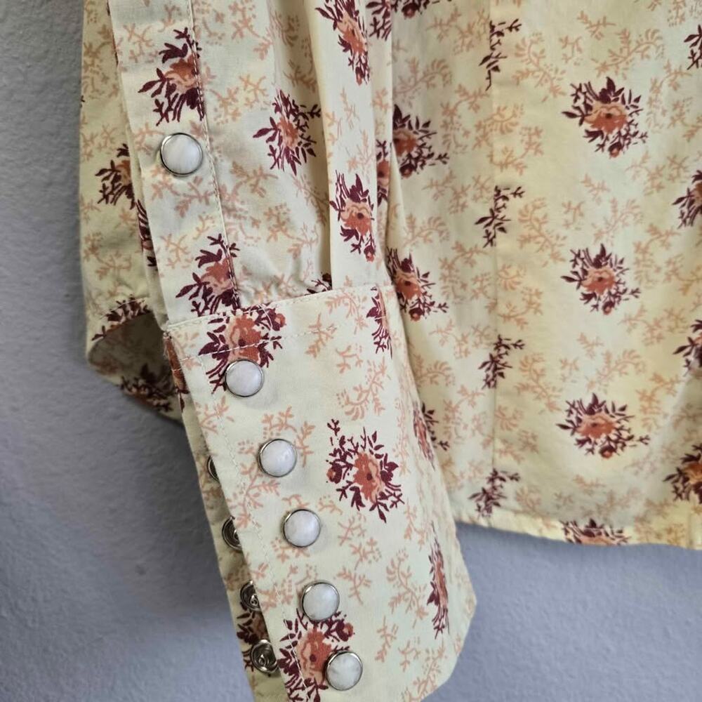 Roper Floral Western Pearl Snap Long Sleeve Shirt - Size L - Picture 3 of 6